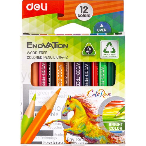 Crayons de couleurs Deli ColoRun C114-12 couleurs mini