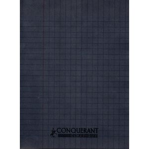 Cahier CONQUERANT 96p piqué Petit Format 90g Grand Carreaux-Noir