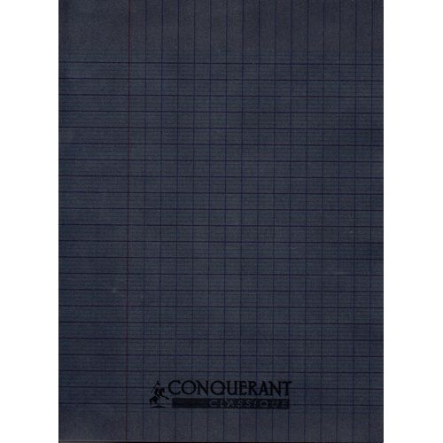 Cahier CONQUERANT 96p piqué Petit Format 90g Grand Carreaux-Noir