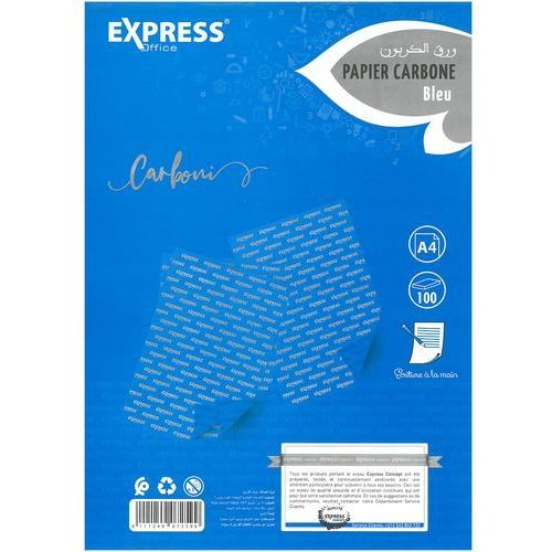 Papier carbone A4 de 100 Feuilles Couleur BLEU EXPRESS 