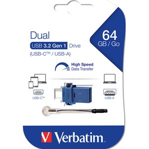 Verbatim USB 3.2 Gen 1 USB-C USB-A 64Go