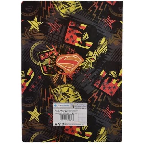 Cahier Bleu Marine A5 288p broché 60g Grand Carreaux