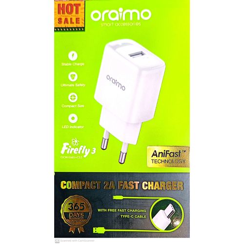 ORAIMO Firefly 3 Compact 2A Fast Charger