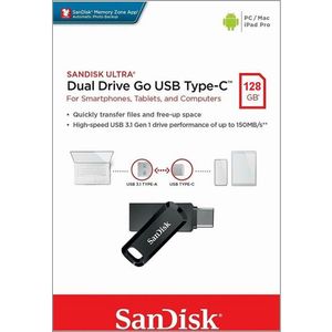 Sandisk Ultra Clé USB Dual Drive Go Type C 128 Go - Transfert Rapide Fiable Phone PC Mac