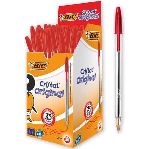 Stylo BIC Cristal Original Rouge pack 50 pcs - 2