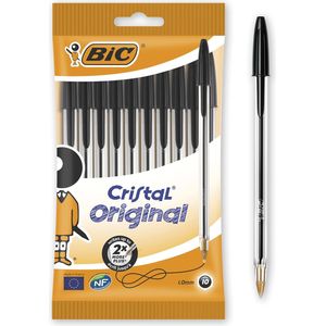 Stylo BIC Cristal Original Noir pack 10 pcs