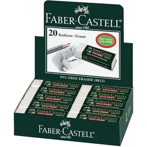Faber-Castell Gomme In Plastica Antipolvere | Lotto Di 5 Pezzi | Colore Nero | Dimensioni 63x22x11 Mm | Per Matite E Matite Colorate
