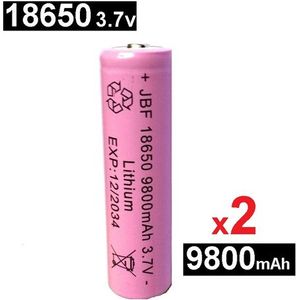 2 Batteries 3.7V 18650 Li-ion Rechargeable 9800 mAh