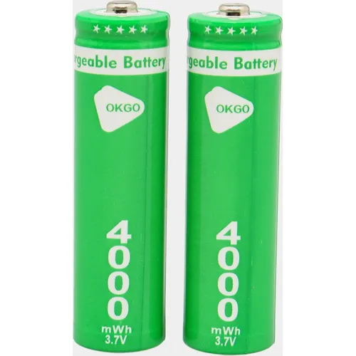 2 rechargeable 3.7V Li-ion batteries with 4000 mWh capacity