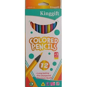 Crayons de Couleur Kinggift 12 couleurs Longues