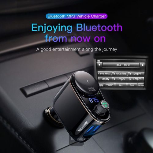 Baseus Chargeur de voiture + émetteur FM Bluetooth MP3 Noir - 2