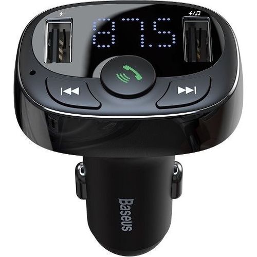 Baseus MP3 Lecteur Transmetteur FM typed Bluetooth 2xUSB microSD, Noir