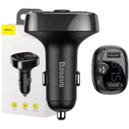 Baseus MP3 Lecteur Transmetteur FM typed Bluetooth 2xUSB microSD, Noir - 2