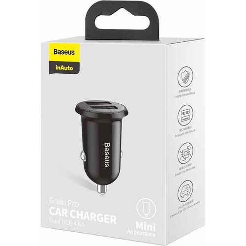 Baseus Chargeur de voiture USB 4.8A Noir - 2