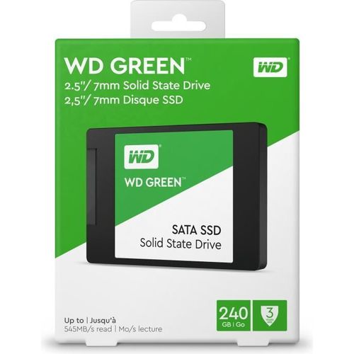 Disque dur interne SSD SATA 2.5 Western Digital WD Green 240 Go