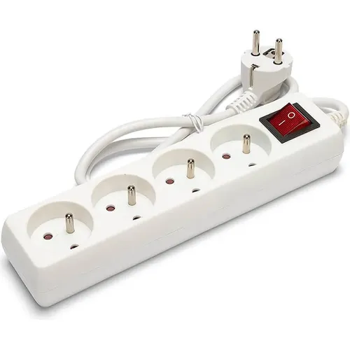 Ingelec Rallonge Multi-Prises - 4 Ports 2P+Terre 1.5m - Blanc