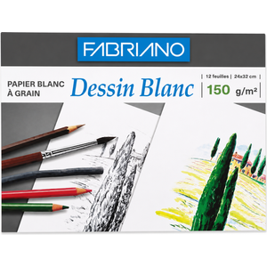 FABRIANO White Grain Drawing Paper Pad 150gsm 24x32cm – 12 Sheets