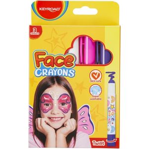 Keyroad 3 Face Crayon (Blanc, Rose, violet)