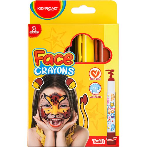 Keyroad 3 Face Crayons (Noir, Jaune, Marron) - 2