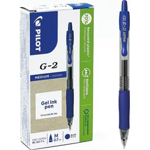 Stylo PILOT G2-7 GRIP BLEU Pack de 12pcs - 2