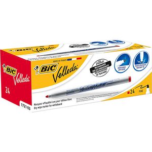 Marqueur BIC Velleda pointe fine - Rouge - pack de 24 pcs