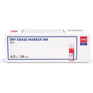 علبة قلم ممسح جاف للأحبرة - عدد 24 أحمر