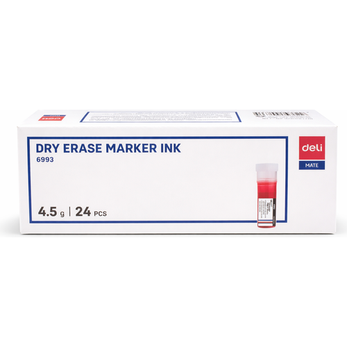 علبة قلم ممسح جاف للأحبرة - عدد 24 أحمر