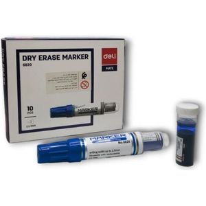 Marqueur Rechargable pour tableau Deli E6820 Bleu- PACK DE 10 