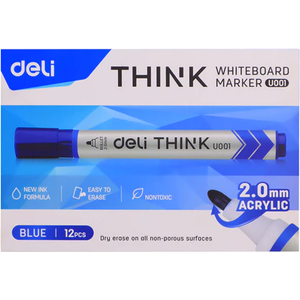 Marqueur DELI THINK U001 Bleu- PACK DE 12