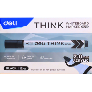 Marqueur DELI THINK U001 Noir - PACK DE 12