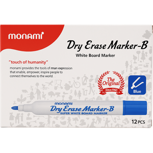 Boite 12 Marqueur effaçable pour Tableau MONAMI Bleu