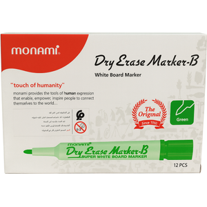 Boite 12 Marqueur effaçable pour Tableau MONAMI VERT
