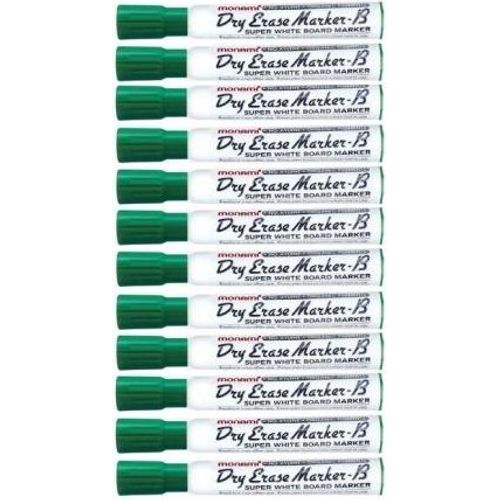 Boite 12 Marqueur effaçable pour Tableau MONAMI VERT