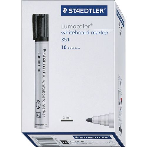 Marqueur Whiteboard Staedtler Lumocolor 351 Noir pack 10pcs