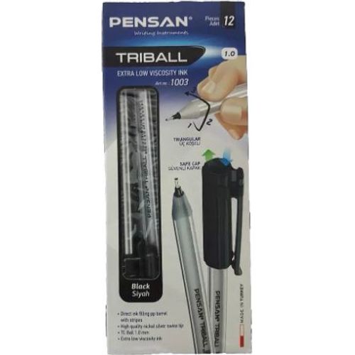 Stylo PENSAN TRIBALL - Black - Pack of 12 - 3