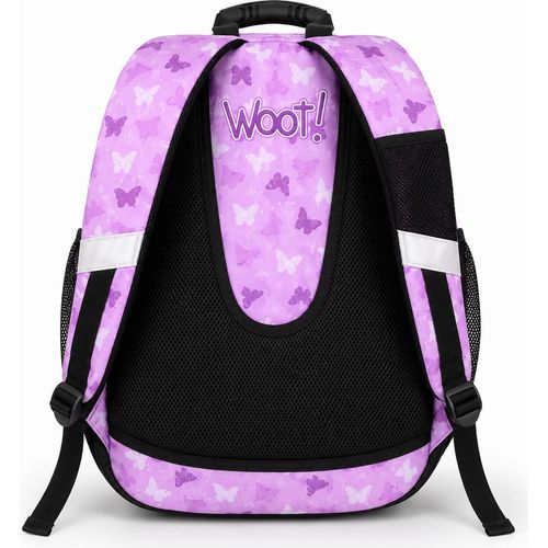 حقيبة مدرسية Woot بنفسجي بنقش الفراشات - 3