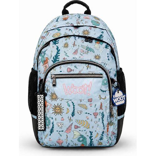 Woot Light Blue Fantasy Pattern School Backpack