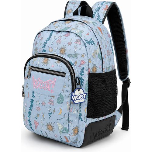 Woot Light Blue Fantasy Pattern School Backpack - 2