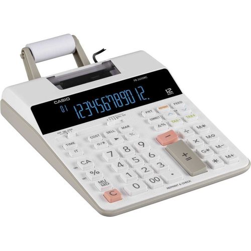 آلة حاسبة طابعة Casio FR-2650RC ‏12 رقمًا بطباعة ثنائية اللون مع خاصية إعادة الطباعة - 2