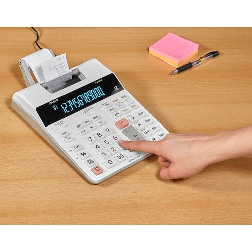 آلة حاسبة طابعة Casio FR-2650RC ‏12 رقمًا بطباعة ثنائية اللون مع خاصية إعادة الطباعة - 3