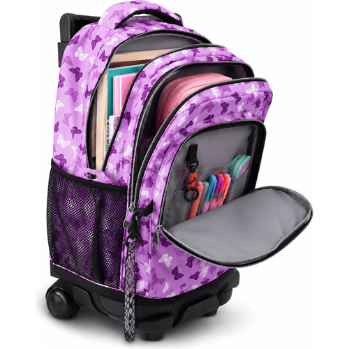 cartable scolaire à roulette WOOT! 3 Pièces - Papillons Violet - 7