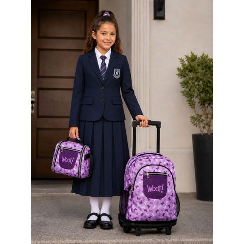 cartable scolaire à roulette WOOT! 3 Pièces - Papillons Violet - 2