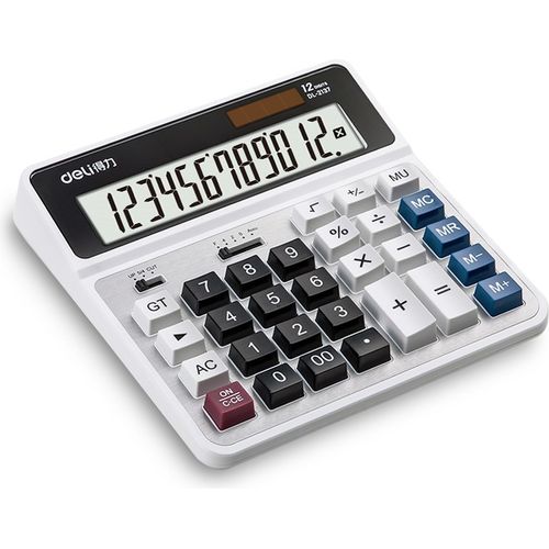 آلة حاسبة مكتبية Deli DL-2137 – شاشة LCD كبيرة بـ 12 رقم - 2