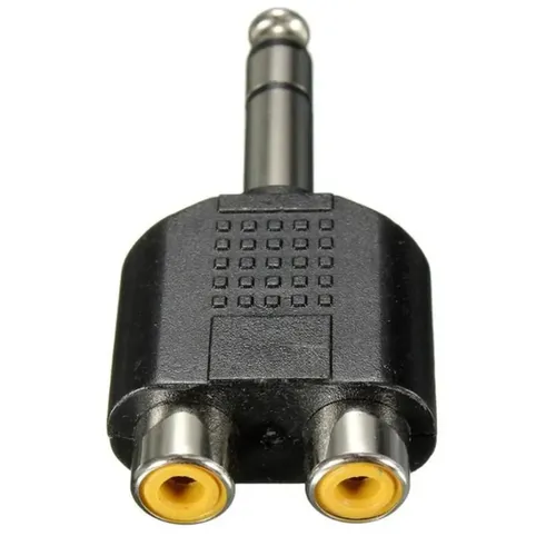 Adaptateur Jack 6,35 mm Mâle vers 2 RCA Femelles