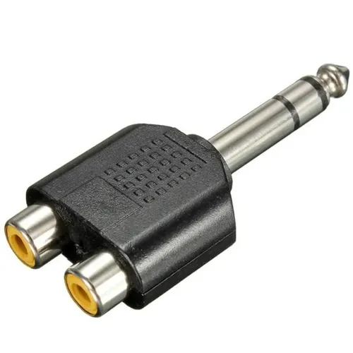 Adaptateur Jack 6,35 mm Mâle vers 2 RCA Femelles - 2