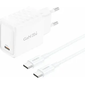 Foneng EU39 – Chargeur PD 20 W avec câble USB-C vers Lightning (1 m), Blanc