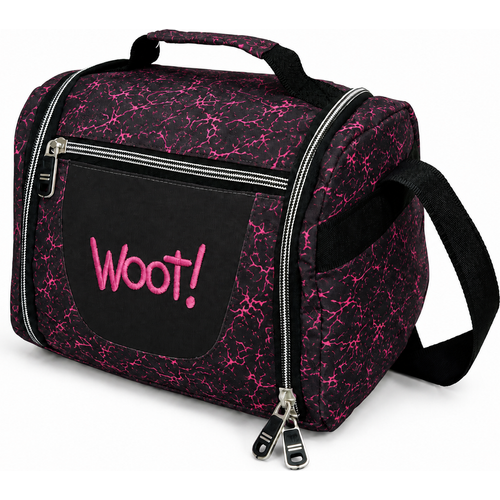 Cartable scolaire à roulette WOOT! 3 Pièces - Motif marbré abstrait Rouge et Noir - 4
