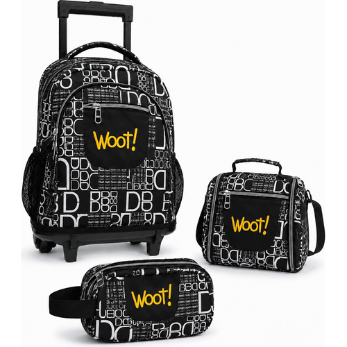 Cartable scolaire à roulette WOOT! 3 Pièces - Motif Dojes
