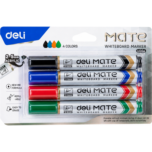 Pack Deli Mate U004 de 4 Marqueurs Tableau Blanc