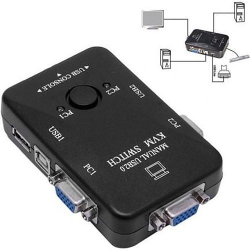 Switch KVM USB 2.0 VGA 2 ports.